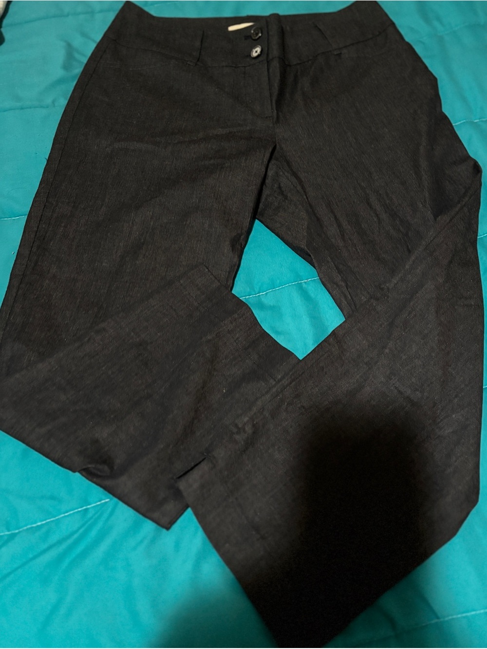 Loft women’s dark charcoal casual linen pants curvy size 2